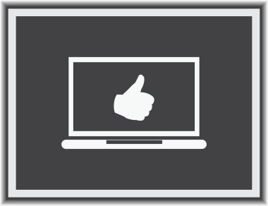 Simge, düz simge vektör çizim vektör başparmak.