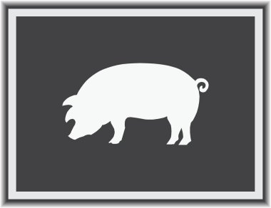 Domuz simgesi. Domuz simgesi. Domuz vektör çizim