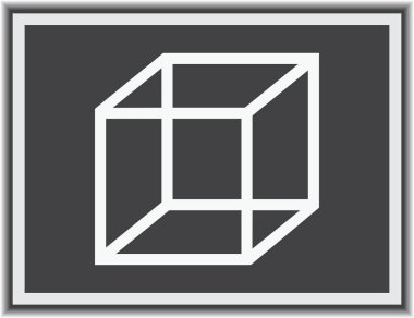 İzometrik küp vektör simgesi. 3D kare işareti. Kutu simgesi