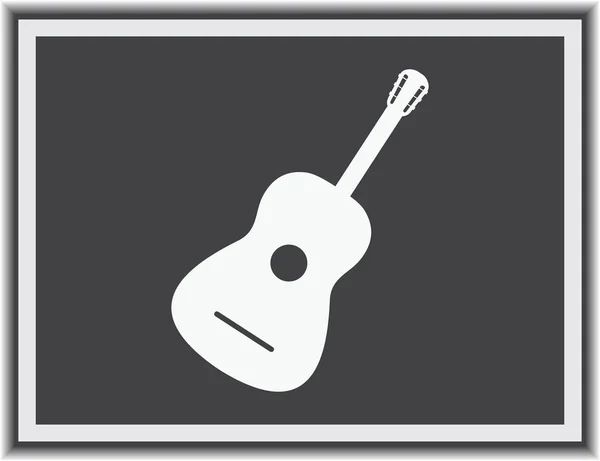ギターのアイコン ベクトル、アコースティック楽器記号 — ストックベクタ