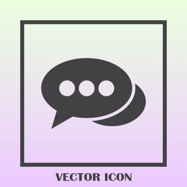 Sohbet simgesi bir arka plan üzerinde izole trendy düz tarzı. Web sitesi tasarımı için konuşma balonu sembolü