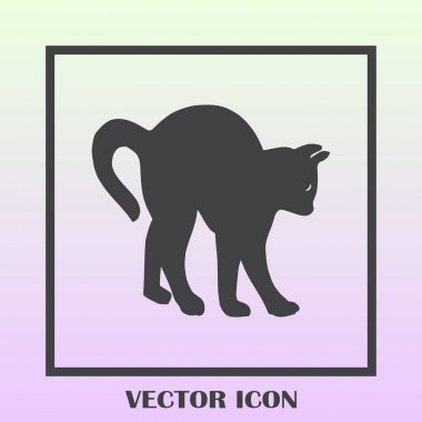 kedi silüeti. Vektör çizim.