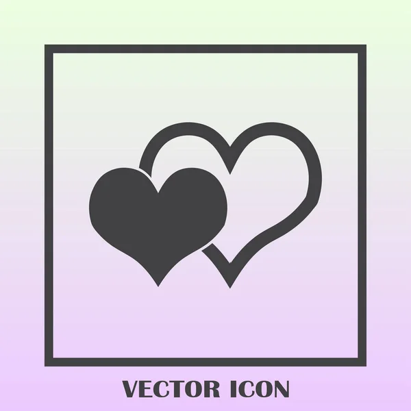 Icono del vector del corazón, símbolo del amor. Signo de San Valentín — Vector de stock