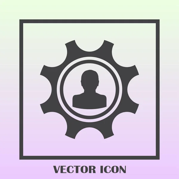 Icono de engranaje con arte vector de fondo vintage — Vector de stock