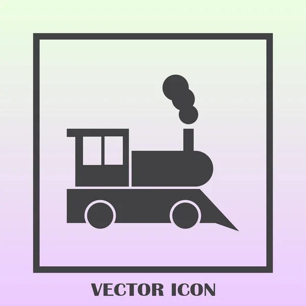 La locomotora de vapor. Antiguo icono web ferroviario — Vector de stock