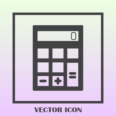 Hesap makinesi simgesi, vektör illüstrasyonu. düz tasarım biçimi.