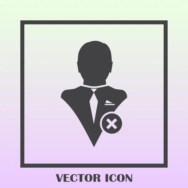 Eliminar icono de cuenta de usuario — Vector de stock