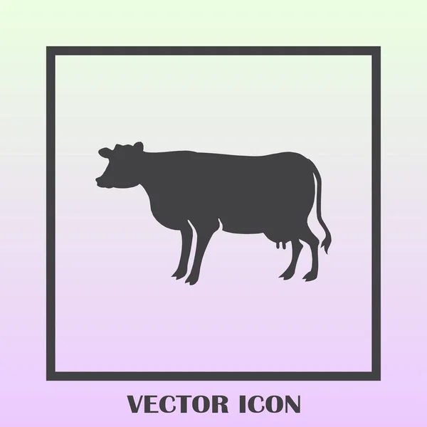Ícone vetorial da silhueta de vaca — Vetor de Stock