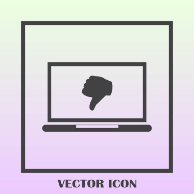 Başparmak aşağı. Simge sevmez. Vektör çizim.