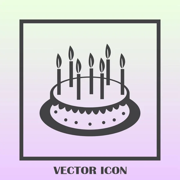 Birthday cake icon vector illustration. Happy birthday — Stock Vector