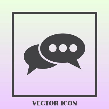 Sohbet simgesi bir arka plan üzerinde izole trendy düz tarzı. Web sitesi tasarımı için konuşma balonu sembolü