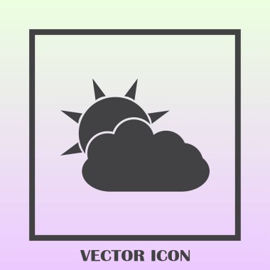 Hava satırı simgesi. Güneş bulut ile yağmur arkasında