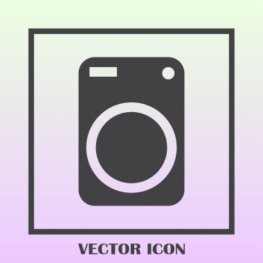 Çamaşır makinesi simgesi. Cihazı vektör simgesi. Çamaşır makinesi simge vektör