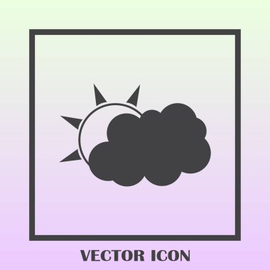 Hava satırı simgesi. Güneş bulut ile yağmur arkasında