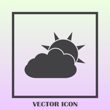 Hava satırı simgesi. Güneş bulut ile yağmur arkasında