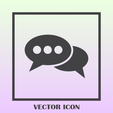 Sohbet simgesi bir arka plan üzerinde izole trendy düz tarzı. Web sitesi tasarımı için konuşma balonu sembolü