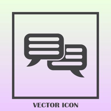 Sohbet simgesi bir arka plan üzerinde izole trendy düz tarzı. Web sitesi tasarımı için konuşma balonu sembolü