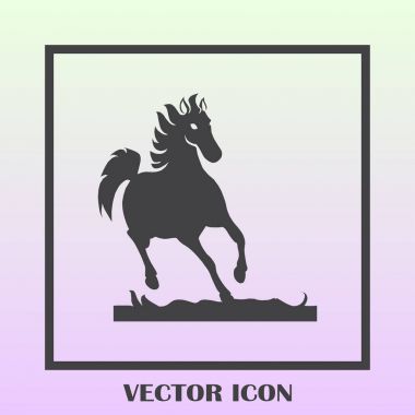 Koşan bir atın vektör silueti