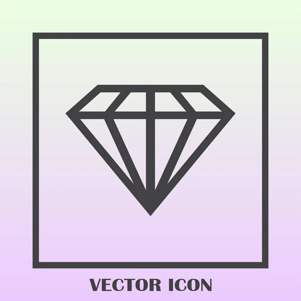 Line diamond vector Icon — Stock Vector