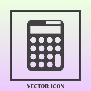 Hesap makinesi simgesi, vektör illüstrasyonu. düz tasarım biçimi.