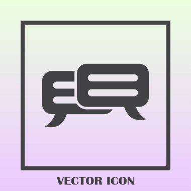 Sohbet simgesi bir arka plan üzerinde izole trendy düz tarzı. Web sitesi tasarımı için konuşma balonu sembolü