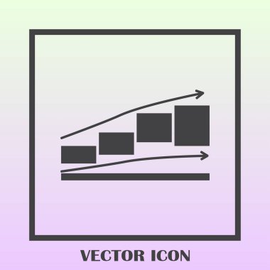 Trendy düz stil grafik simgesini. Web sitesi tasarımı, logo, app, kullanıcı arabirimi için grafik bar sembolü. Vektör çizim, Eps10.