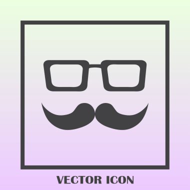 Bıyık ve gözlük vektör simgesi.