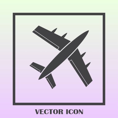 Uçak simge vektör, katı logo illüstrasyon, sembol