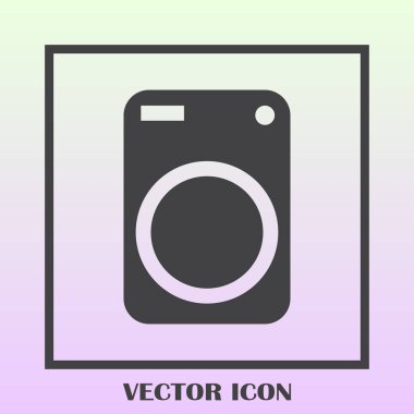 Çamaşır makinesi simgesi. Cihazı vektör simgesi. Çamaşır makinesi simge vektör