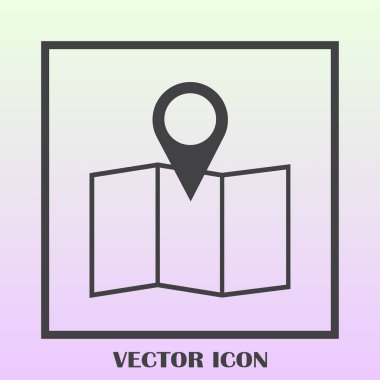 Harita işaretçi düz simgesi. Vektör Eps 10