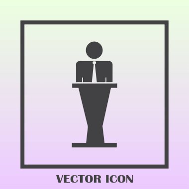 Hoparlör vektör simgesi. Tribün örnek konuşan hatip.