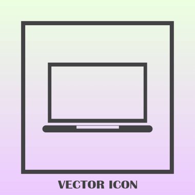 Dizüstü bilgisayar simgesini trendy düz stil. Web sitesi tasarımı, logo, app, UI bilgisayar simgesi. Vektör çizim, Eps10.