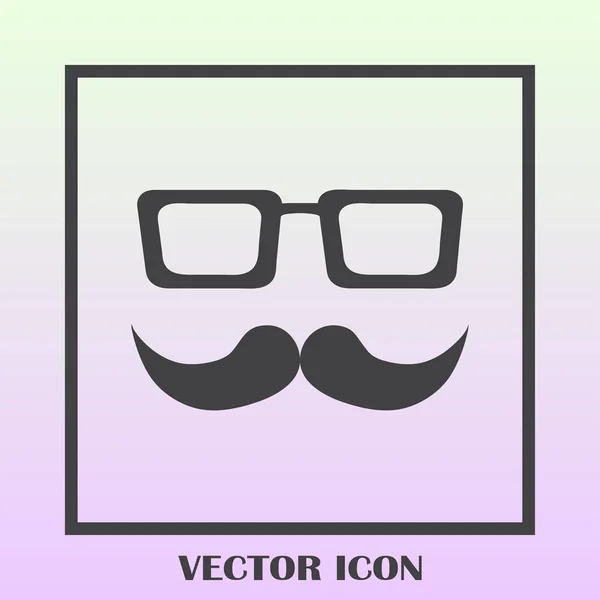 Schnurrbart und Brille Vektor-Symbol. — Stockvektor