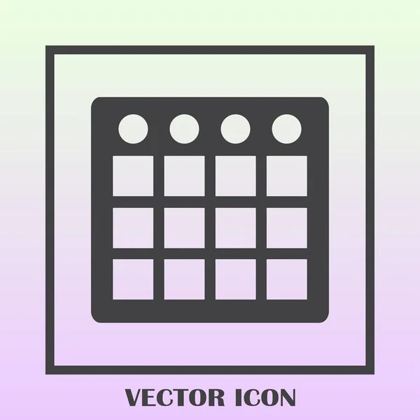 Calendrier Icône isolée mobile Web plat — Image vectorielle