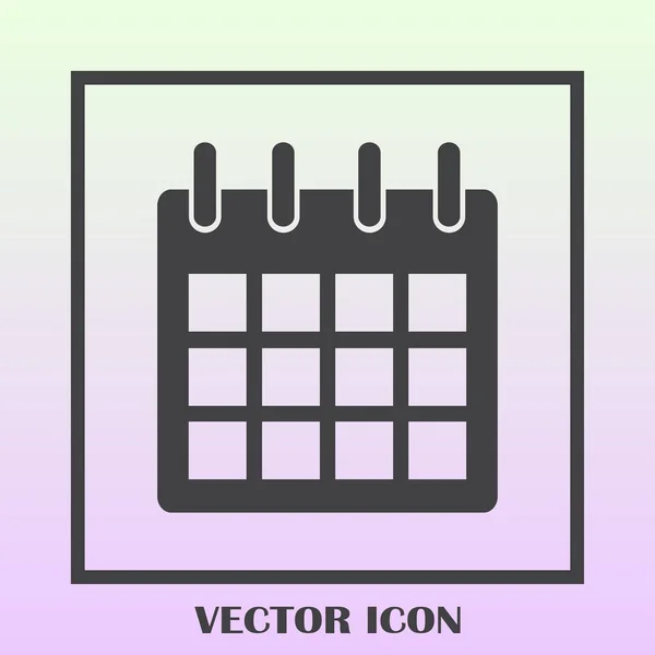 Calendario Aislado Web plana Icono Móvil — Vector de stock