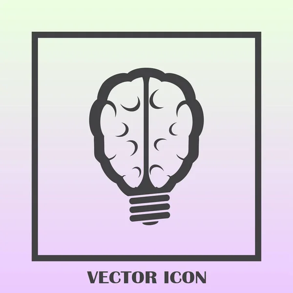 Gehirn-Idee-Ikone flach. — Stockvektor
