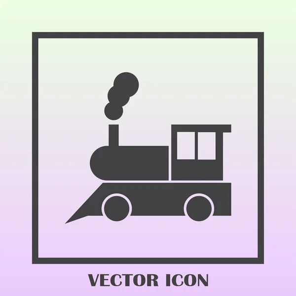 A locomotiva a vapor. Ícone da web ferroviário velho — Vetor de Stock