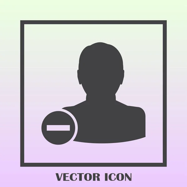 Eliminar icono de cuenta de usuario — Vector de stock