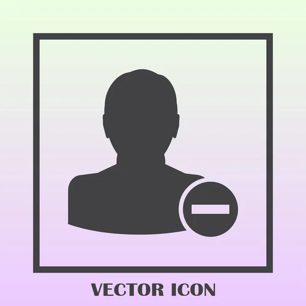 Eliminar icono de cuenta de usuario — Vector de stock