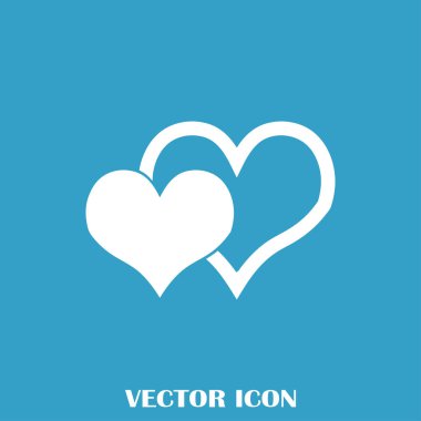 Kalp vektör simgesi, aşk sembolü. Sevgililer günü işareti