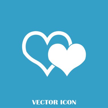 Kalp vektör simgesi, aşk sembolü. Sevgililer günü işareti