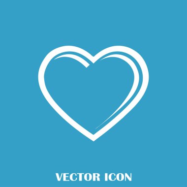 Kalp vektör simgesi, aşk sembolü. Sevgililer günü işareti