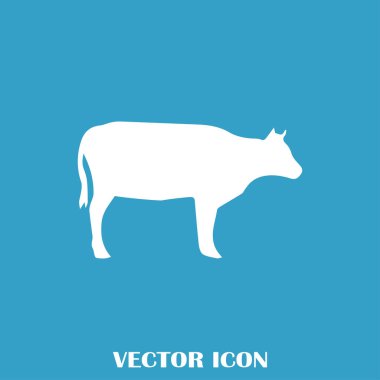 İnek siluet vektör simgesi