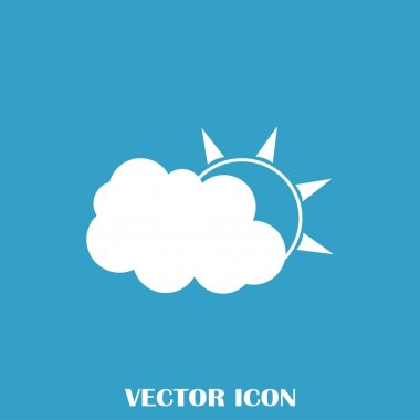 Hava satırı simgesi. Güneş bulut ile yağmur arkasında