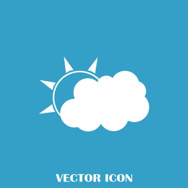 Hava satırı simgesi. Güneş bulut ile yağmur arkasında