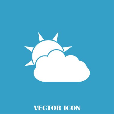 Hava satırı simgesi. Güneş bulut ile yağmur arkasında