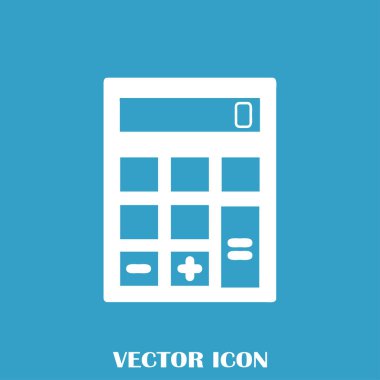 Hesap makinesi simgesi, vektör illüstrasyonu. düz tasarım biçimi.
