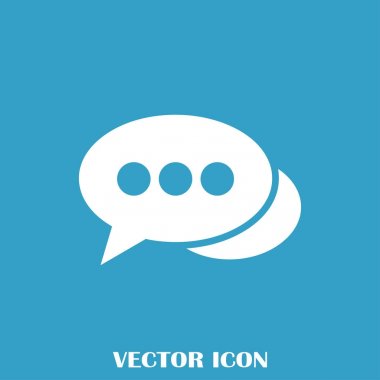 Sohbet simgesi bir arka plan üzerinde izole trendy düz tarzı. Web sitesi tasarımı için konuşma balonu sembolü