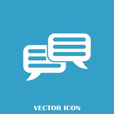 Sohbet simgesi bir arka plan üzerinde izole trendy düz tarzı. Web sitesi tasarımı için konuşma balonu sembolü