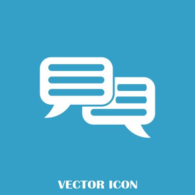 Sohbet simgesi bir arka plan üzerinde izole trendy düz tarzı. Web sitesi tasarımı için konuşma balonu sembolü